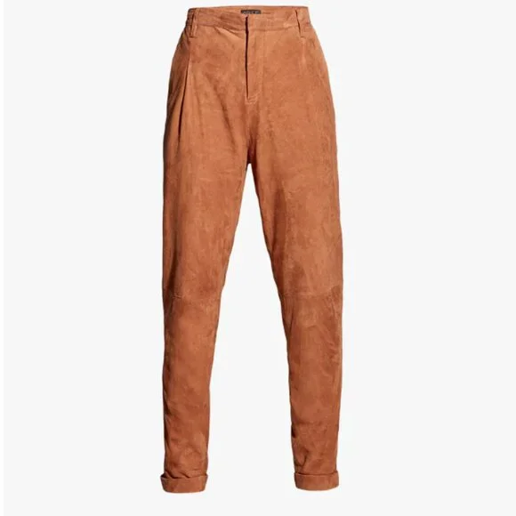 AS by DF Denise Upcycled Suede Trousers - Size: 8